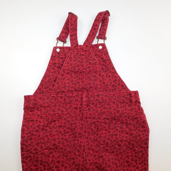 NEXT Baby Girls 18-24 Months Red Maroon Cheetah Print overalls - Picture 8 of 10